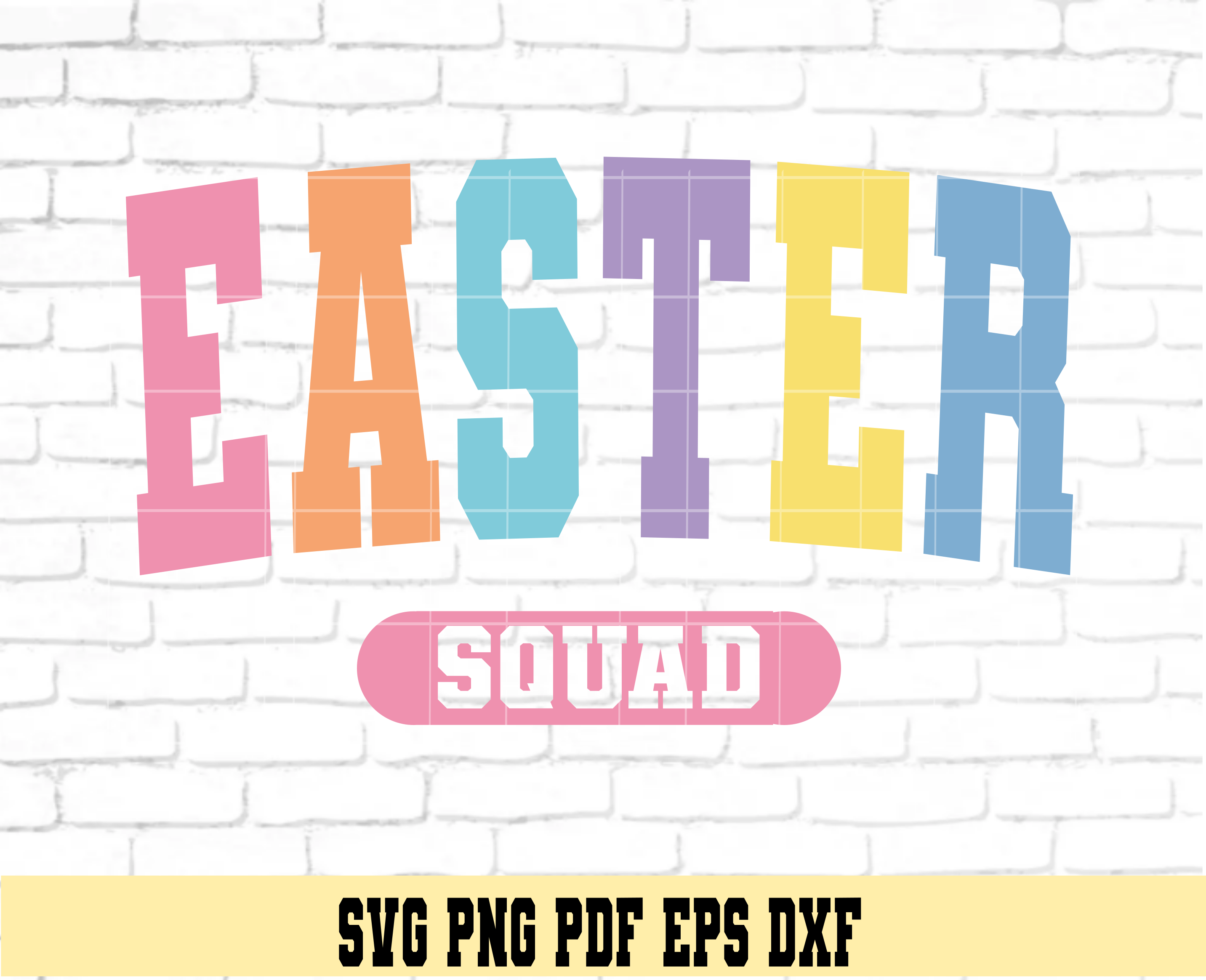 Easter Squad varsity pastels SVG