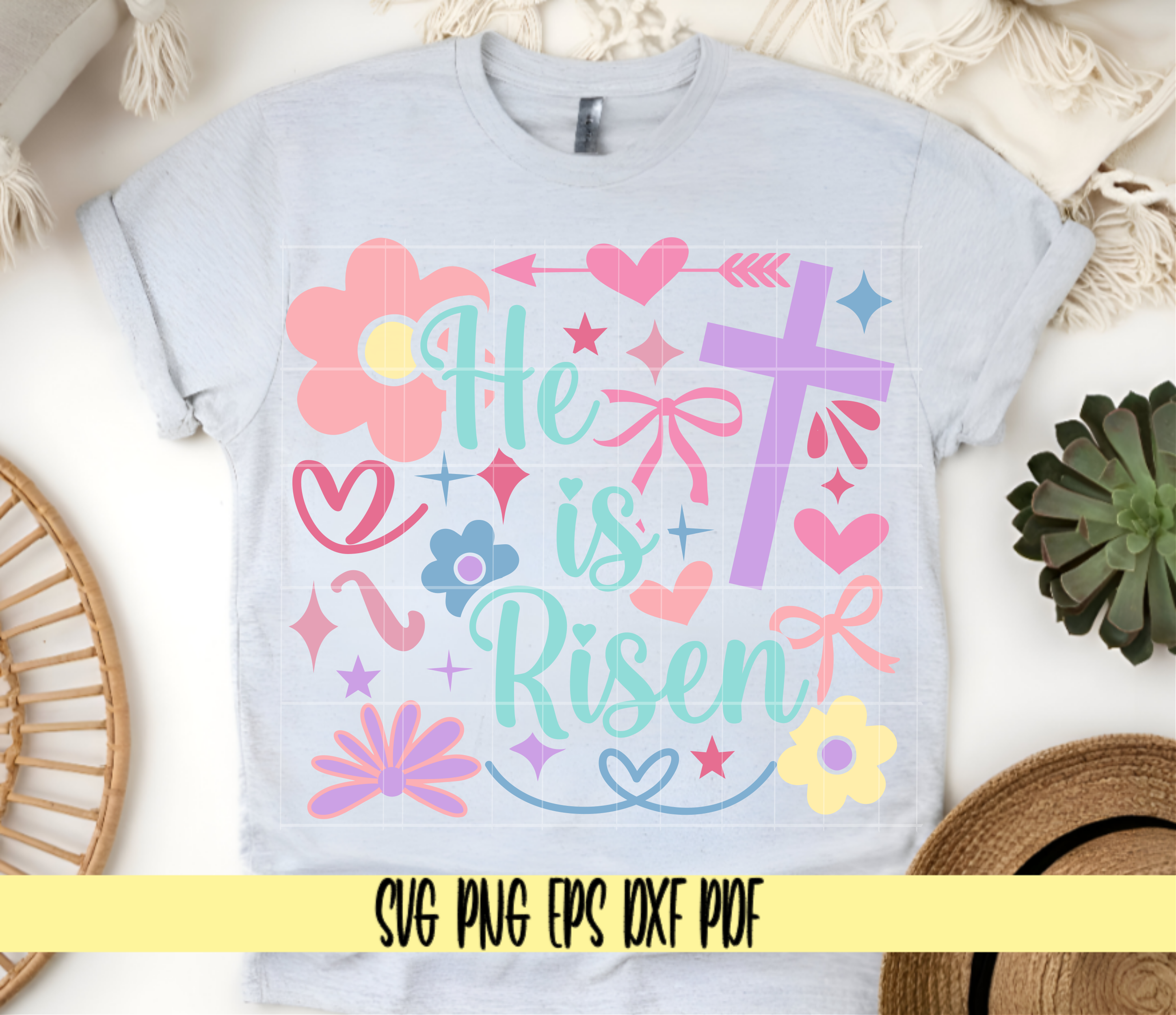 He Is Risen Pastels Colors SVG