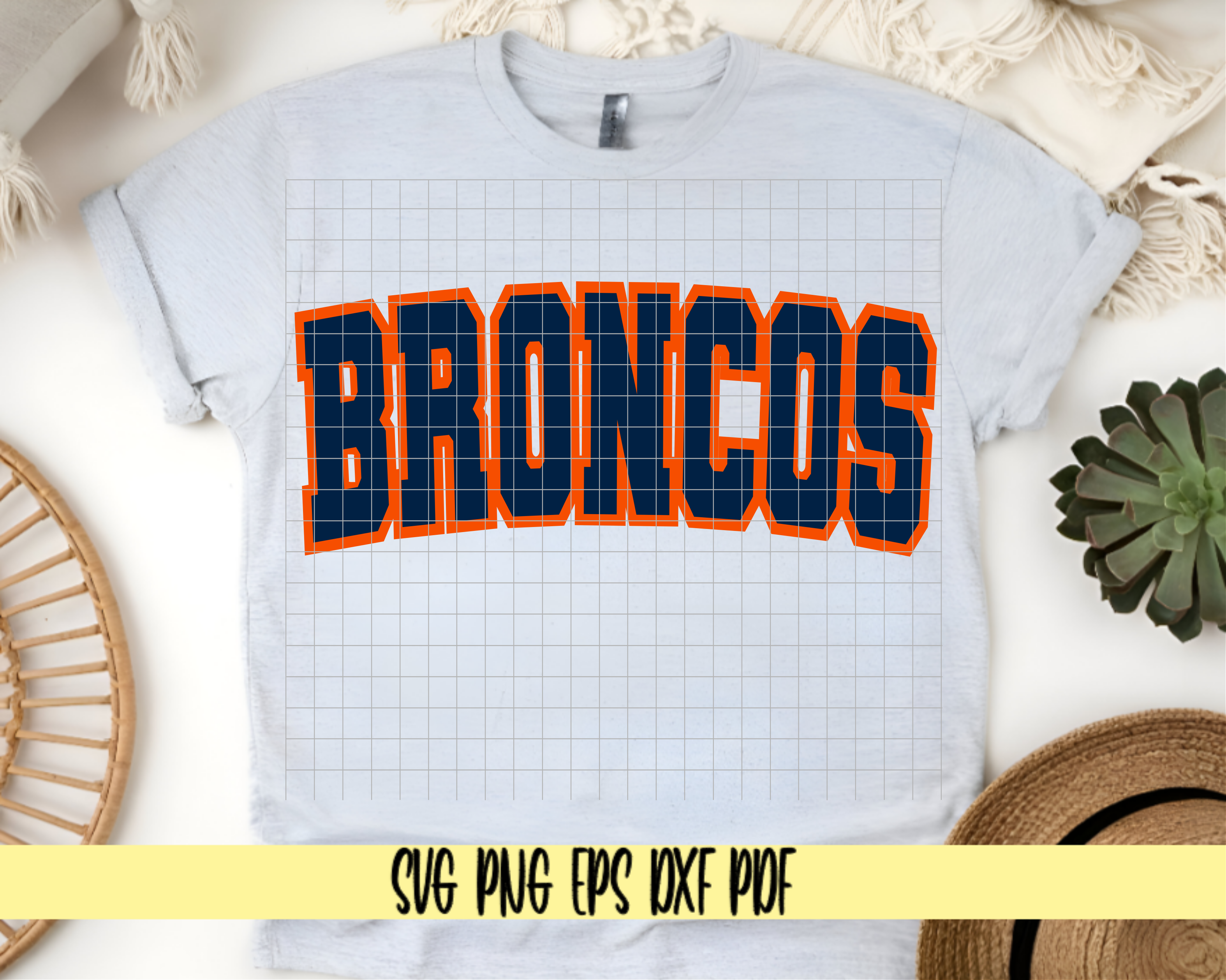 Broncos Varsity Football Team Spirit SVG Design