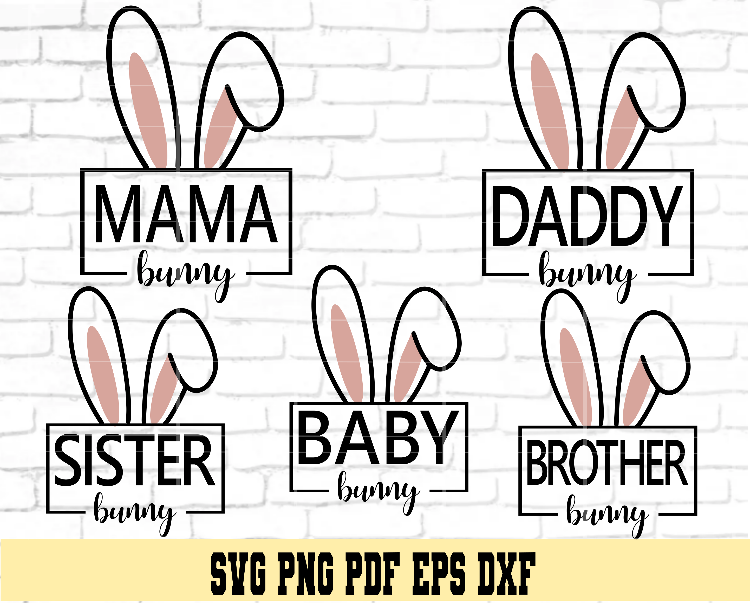Easter Bunny Family Bundle SVG