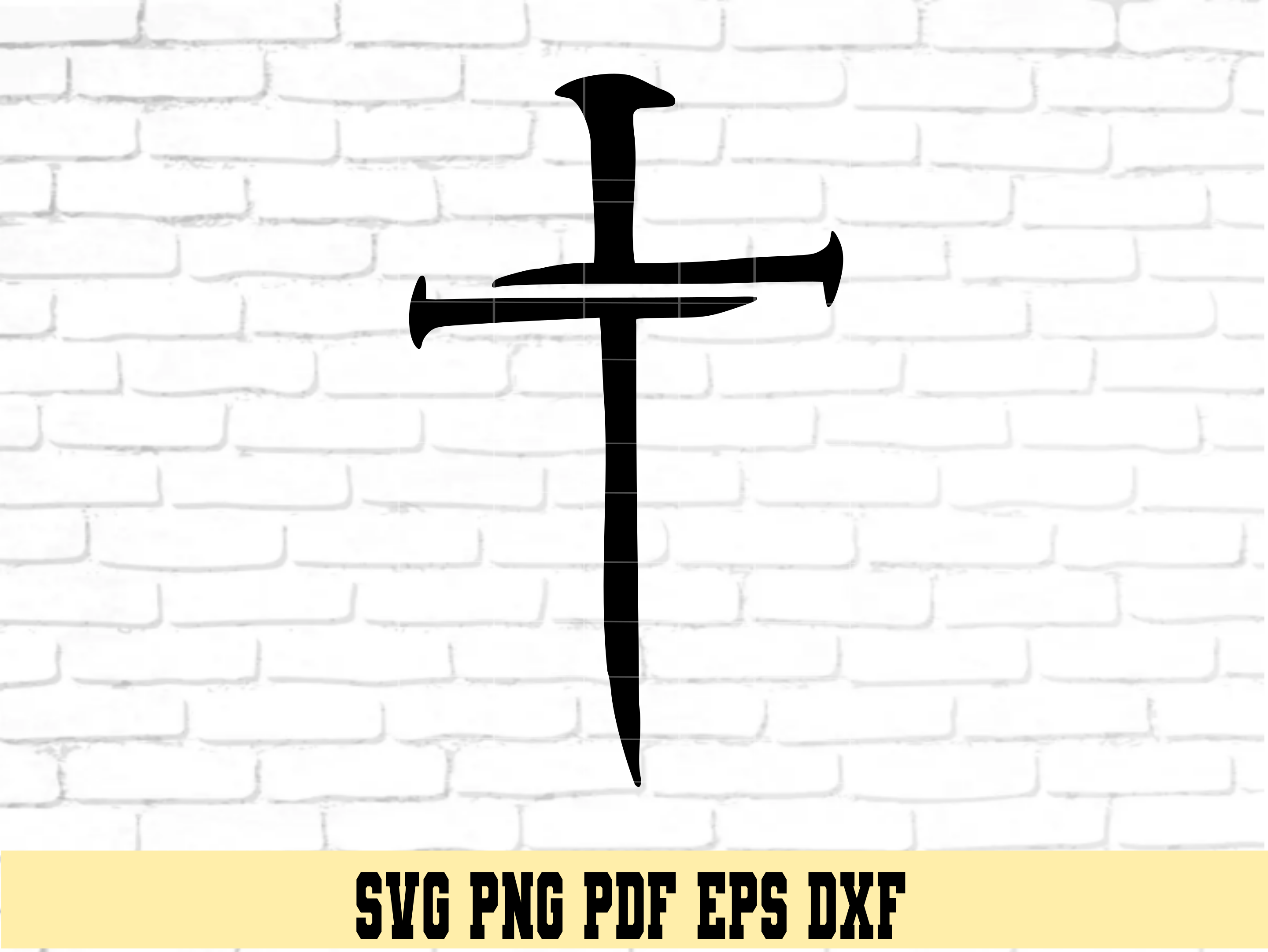 Cross Made of Nails SVG