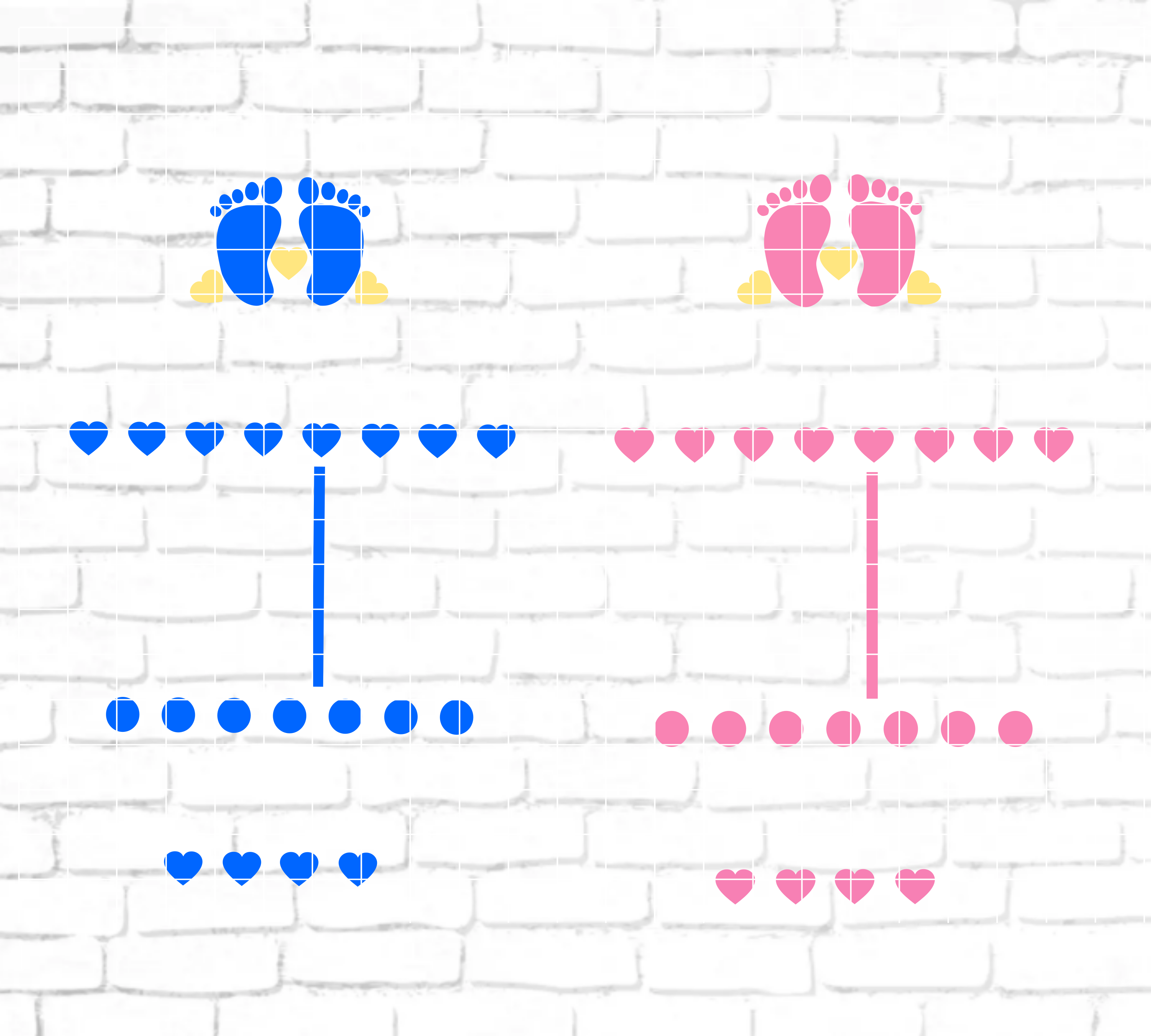 Blank elephant ears birth stats template SVG