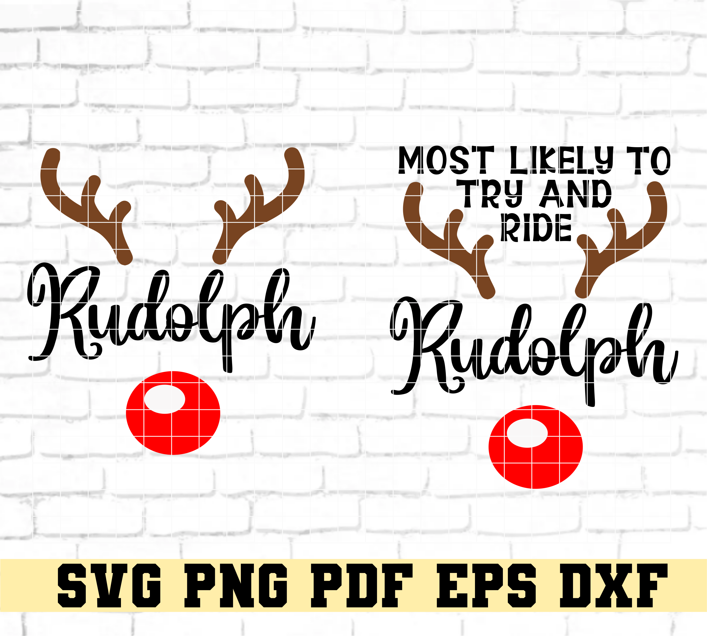 Most Likely To Ride Rudolph Funny Couples Christmas SVG