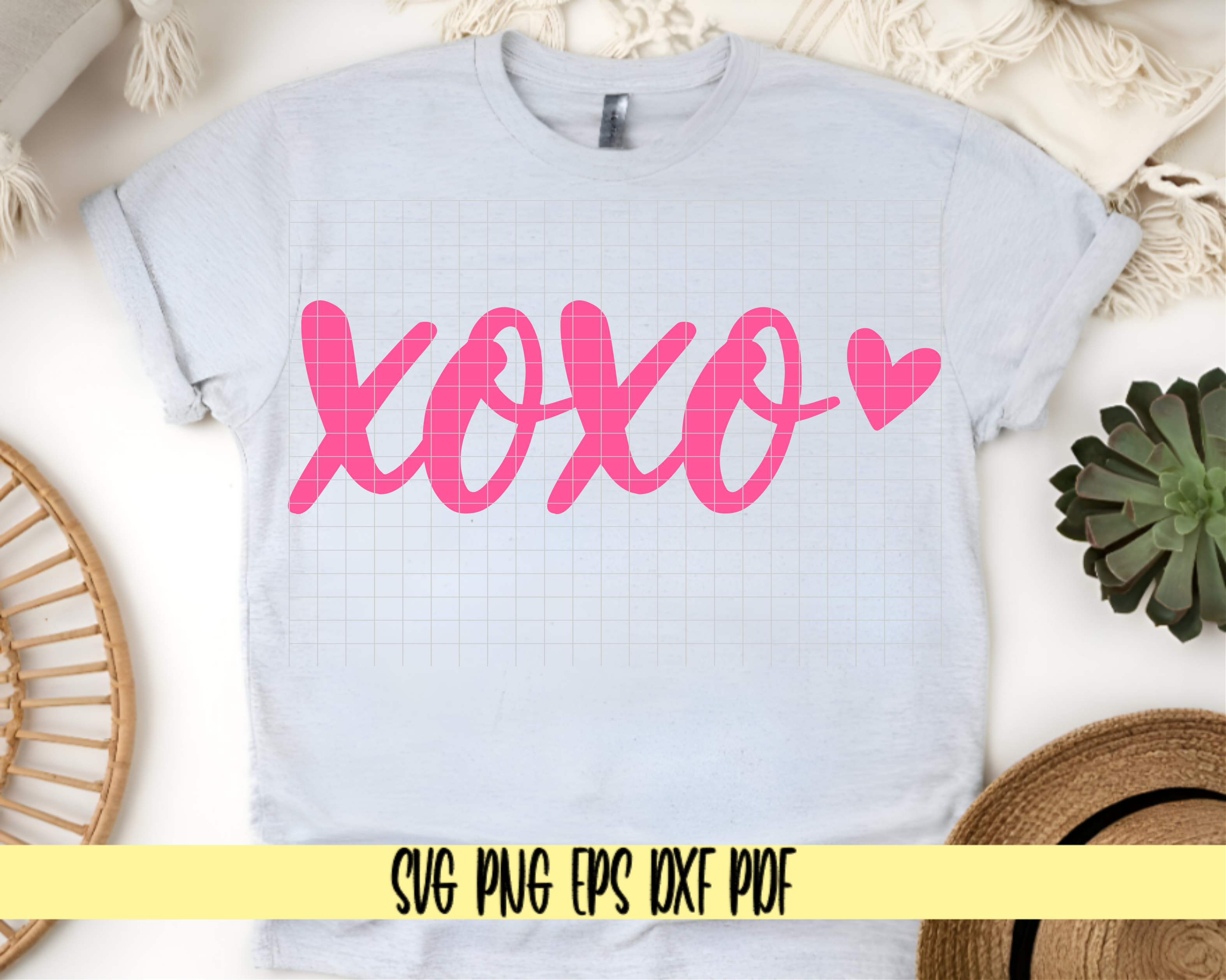 XOXO Valentine's Day Hearts SVG 4 Colors