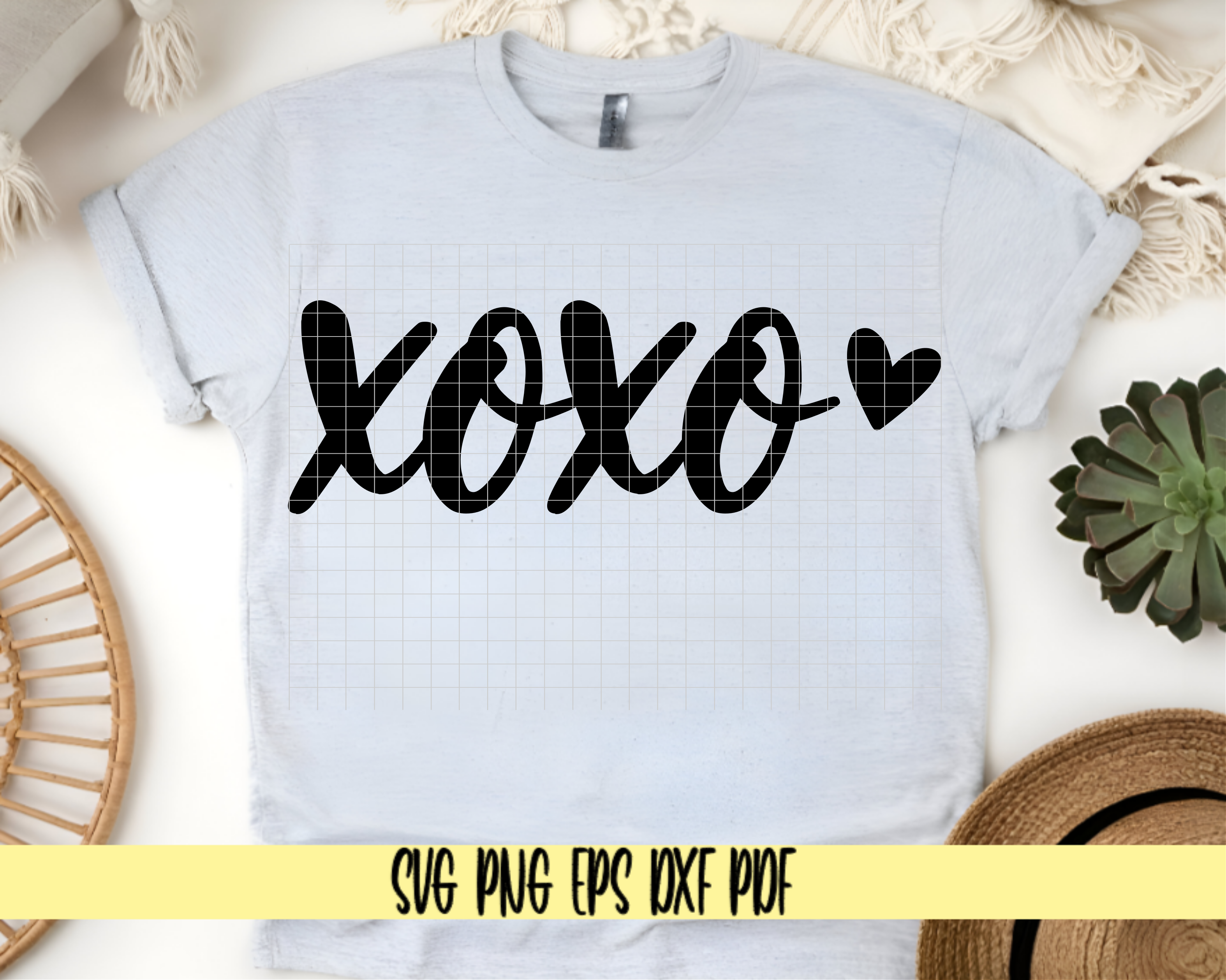 XOXO Valentine's Day Hearts SVG 4 Colors