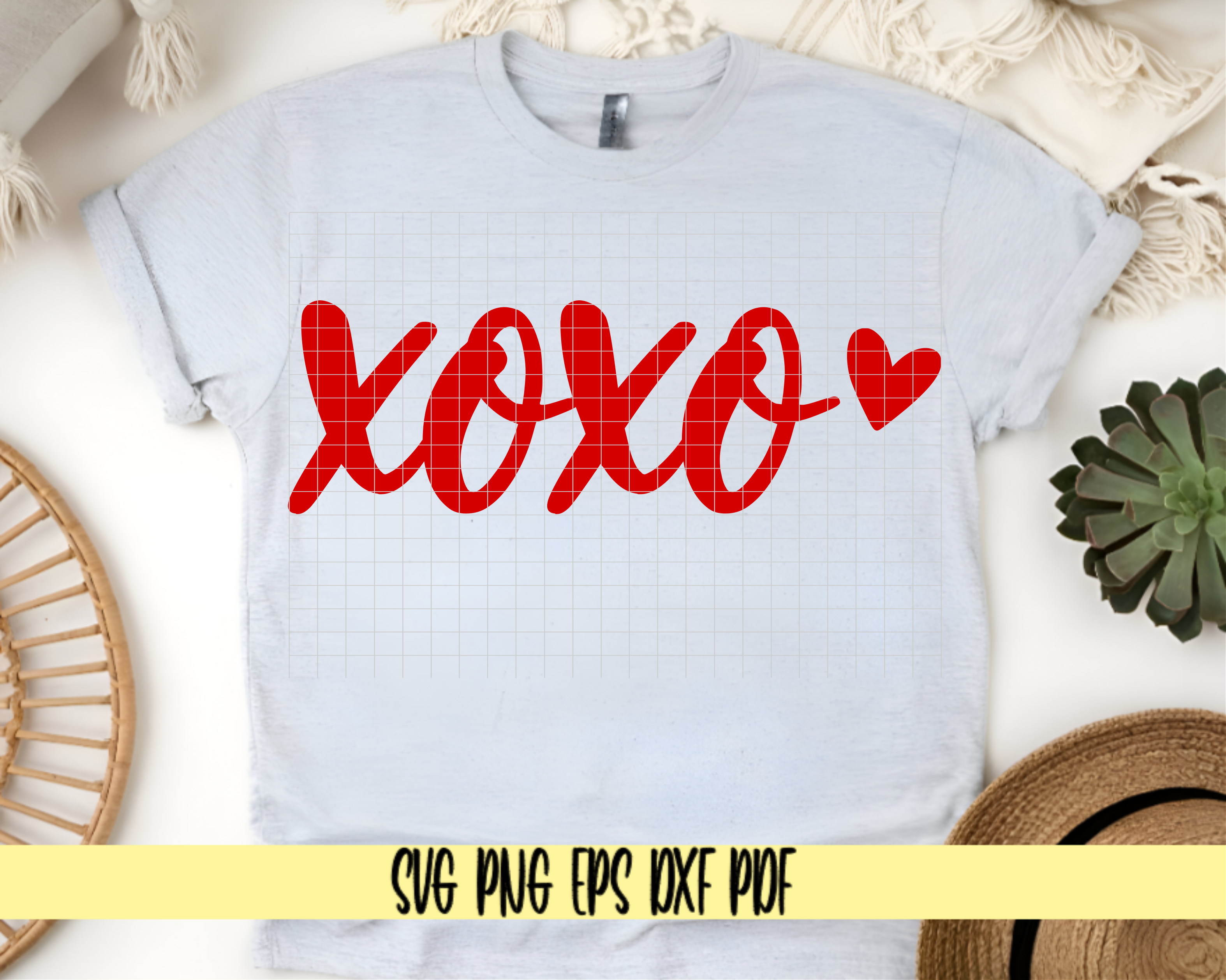 XOXO Valentine's Day Hearts SVG 4 Colors